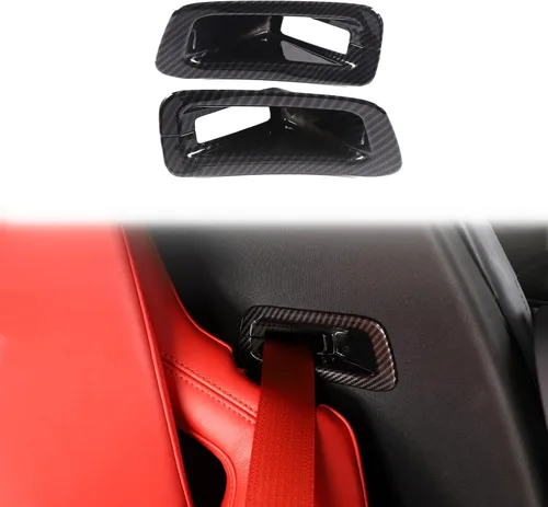 Vista 9 de Daeiclru Funda para cinturón de seguridad de asiento de automóvil compatible con Chevrolet Corvette C8 2020-2023, soportes de cinturón de seguridad