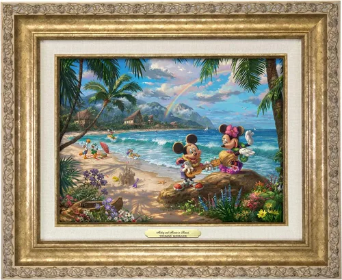 Vista 9 de Thomas Kinkade Studios Disney's Mickey and Minnie in Hawaii - Lienzo con envoltura de galería (8 x 10 pulgadas)