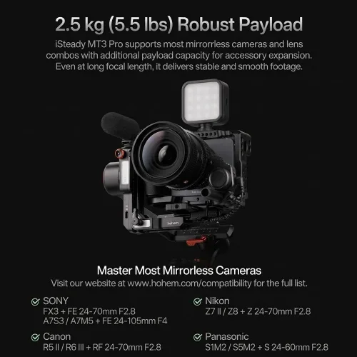 Vista 5 de hohem iSteady MT3 Pro Estabilizador cardán para cámara/cámara de acción