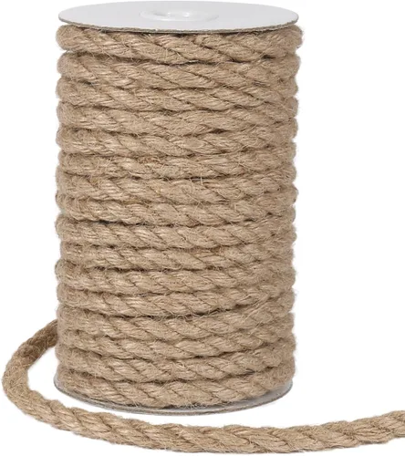 Vista 8 de Tenn Well Cuerda de yute de 0.472 in, cuerda gruesa y resistente de 33 pies para manualidades, jardinería, poste rascador de gatos, decoración
