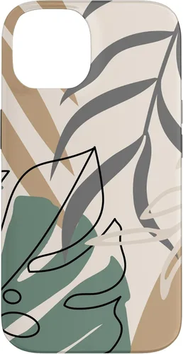 Vista 4 de Funda abstracta minimalista exótica para iPhone 16 Tropical Botanical Beige Brown