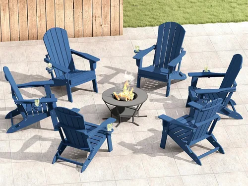 Vista 29 de HDPE Silla Adirondack plegable, Aruba