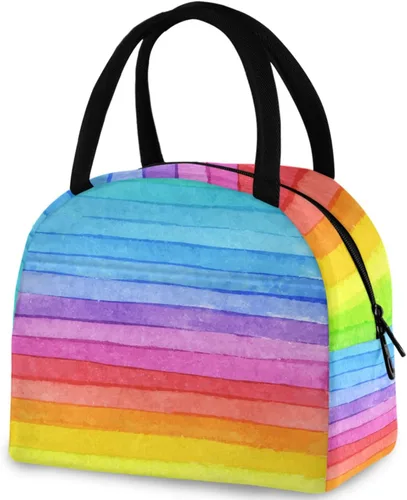 Vista 14 de Bolsa de almuerzo reutilizable con diseño de panal de abeja vintage, con bolsillo frontal, cierre de cremallera, bolsa térmica térmica