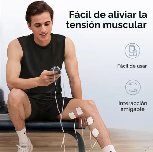 Vista 6 de AUVON Estimulador muscular TENS 3 en 1, máquina de masaje EMS con 40 intensidades para hombros graduales, ciática, alivio del dolor de espalda, 24