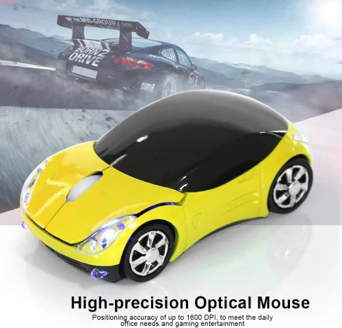 Vista 4 de ASHATA Ratón inalámbrico de 2.4 G para automóvil con receptor USB, linda computadora óptica de 1600 DPI para PC, portátil, tableta, compatible