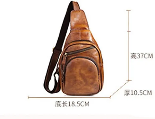 Vista 7 de Ztimi Bolso de hombro para hombre, bolso de mensajero, bolso de pecho para hombre, bolso cruzado casual, bolso retro pintado a mano