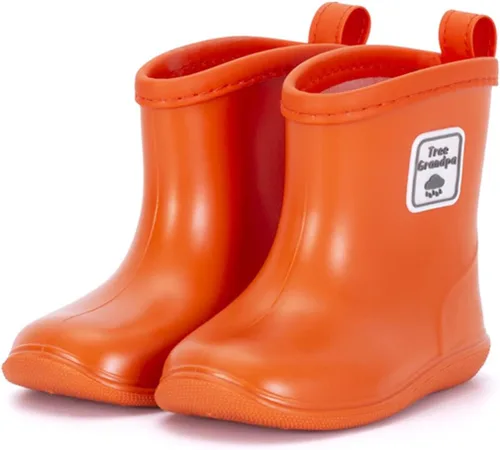 Vista 7 de Botas de lluvia para bebés, botas de lluvia cortas para niños pequeños, fáciles de poner, ligeras e impermeables Azul