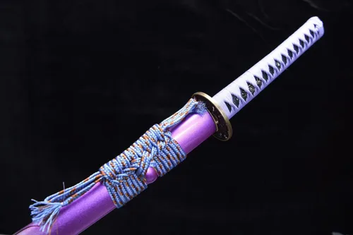 Vista 6 de Shinogi-zukuri Espada Katana hecha a mano de pulido de arcilla templada, espada samurái japonesa real (espada completa), Catanas Japonesas Reales