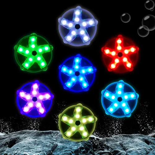Vista 3 de Luces flotantes para piscina, luces magnéticas impermeables que cambian de color, luces de piscina alimentadas por pilas que flotan, estrellas