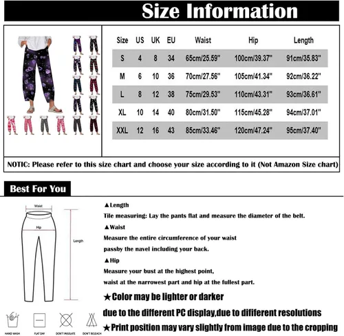 Vista 5 de Women's Valentine's Day Elements Loose Casual Comfortable Wide Leg Pants
