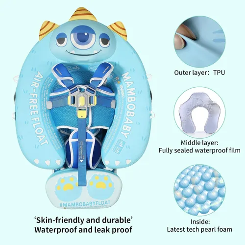 Vista 2 de Mambobaby Flotador para añadir cola sin volteo, flotador de natación para bebé, flotador de espuma de perlas, flotadores de agua sólida, entrenador