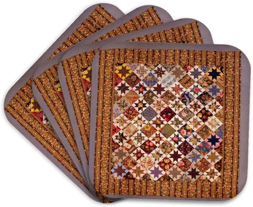 Vista 10 de Florene – Vintage Textiles – Colcha de impresión de Nueva Jersey clásico – Posavasos