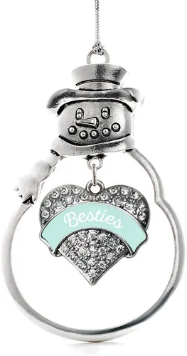 Vista 14 de Colgante de plata con diseño de Detroit con forma de corazón y muñeco de nieve con circonitas cúbicas