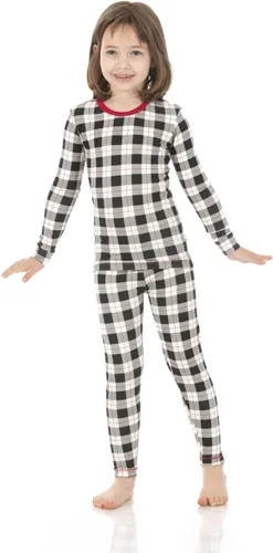 Vista 3 de KicKee Pants Conjunto de pijama de manga larga con estampado de piezas