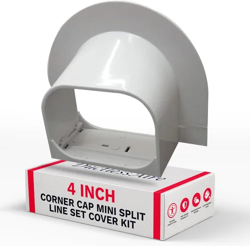 Vista 13 de DuctlessAire Mini Split Line Set Cover – Cubiertas de línea para condensador Mini Split, sistemas de aire central, HVAC, bombas de calor y más