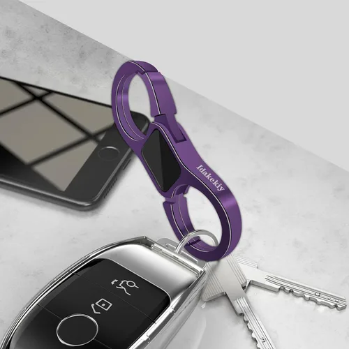 Vista 5 de Idakekiy Llavero de liberación rápida con 4 llaveros, organizador de llavero de coche resistente para hombres y mujeres