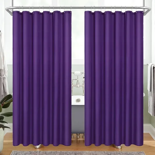 Vista 11 de MitoVilla Forro de cortina de ducha de tamaño medio, 36 x 72 pulgadas, forro de cortina de baño para hotel moderno, forro de ducha negro, lavable
