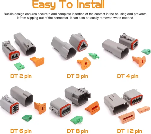 Vista 4 de Conector de la serie DT 12 pines (16 AWG-22 AWG) sellado macho y hembra Auto impermeable conector de cable eléctrico enchufe