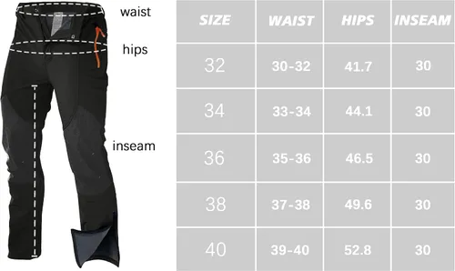 Vista 7 de Men's Snow Ski Waterproof Hiking Pants Fleece Lined Softshell Insulated Snowboard Outdoor Work Zipper Bottom Leg