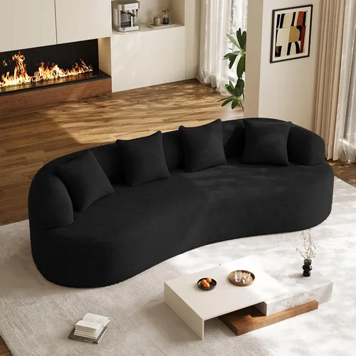 Vista 12 de Sofá seccional de gran tamaño de 147" para sala de estar, sofá moderno de lujo de chenilla suave de 4 plazas extra profundo y ancho con asiento
