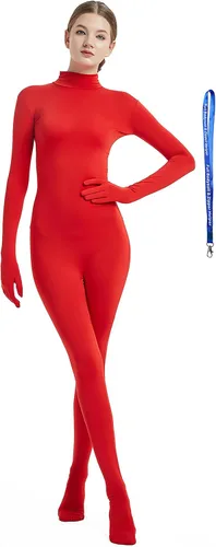 Vista 8 de Overol completo Full Bodysuit para mujer, con cremallera, sin capucha, de licra Spandex, para disfraz Zentai Negro