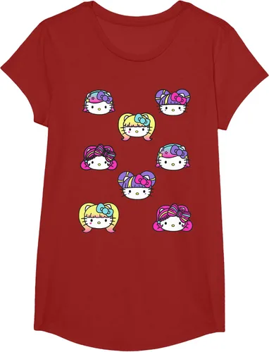 Vista 49 de hello kitty Kawaii Multi peinado Tee, Azul (Heather blue)