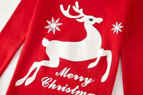 Vista 3 de Family Feeling - Conjunto de 2 piezas de pijama de Navidad a rayas para niños y niñas, 100% algodón