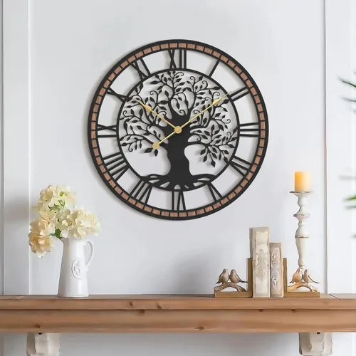 Vista 16 de Micasso Large Wall Clocks Decorative: 15 Inch Tree of Life Battery Operated