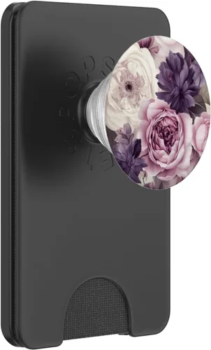 Vista 7 de Elegant Blush Pink & Purple Vintage Floral Rose PopGrip estándar y Peony PopSockets