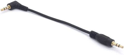 Vista 5 de Cable de audio de 0.1 in (5.9 in) 90 grados 3.5 macho a macho adaptador de auriculares auxiliar jack estéreo Aux plomo para coche Smartphones