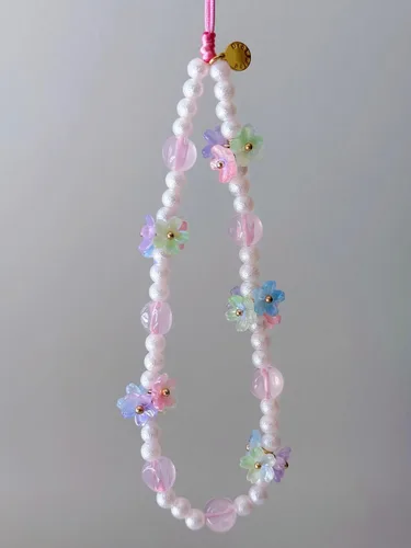 Vista 116 de Drawwind Correa con cuentas para teléfono con pulsera universal, cordón para teléfono celular lindo, pulsera de muñeca con cuentas, cadena de hilo