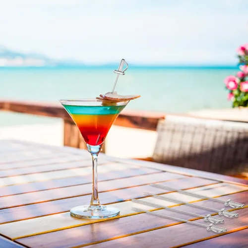 Vista 6 de DEAYOU 15 palillos de dientes de cóctel de acero inoxidable 18/10, palillo de bebida de Martini de 4.4 pulgadas, pinchos de cóctel reutilizables