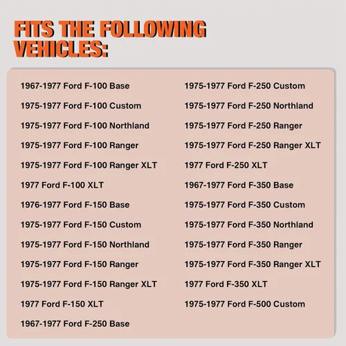 Vista 7 de CarPartsDepot Nuevo Parachoques Delantero de Acero Cromado Compatible con Ford 1967-1977 F-100 F-250 F-350 1975-1977 F-150 F-500 Se Ajusta
