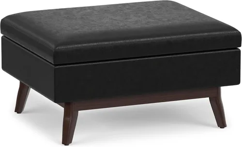 Vista 16 de SIMPLIHOME Owen Mesa de Centro Rectangular Moderna de Mediados de Siglo de 34 pulgadas de Ancho con Otomana de Almacenamiento en Tela de Poliéster