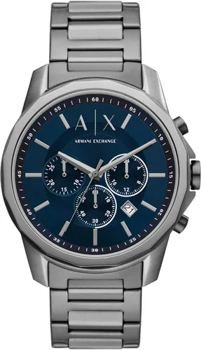 Vista 10 de A X Armani Exchange Reloj de vestir cronógrafo para hombre con correa de acero inoxidable, silicona o cuero
