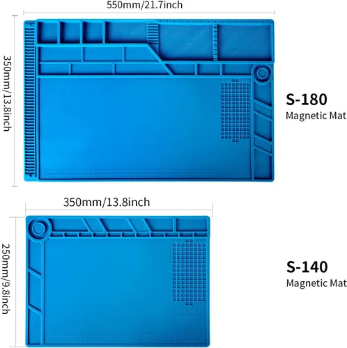 Vista 8 de Kaisiking Alfombrilla de silicona para soldadura, alfombrilla magnética de reparación de silicona, resistente al calor, para soldadura, reparación