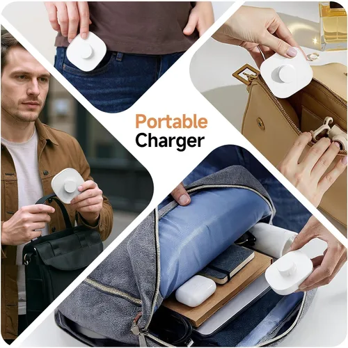Vista 4 de Compatible con cargador Oura Ring 4, base de carga rápida y cable USB-C, Oura Ring 4 imprescindibles para los usuarios (blanco, tamaño 4)