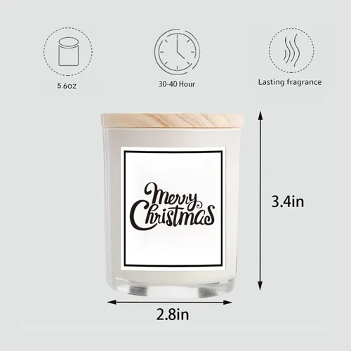 Vista 5 de Velas de Navidad, regalos de Navidad para mujeres y hombres, cera de soja natural 100% pura con aceites esenciales vegetales, perfectas para baño