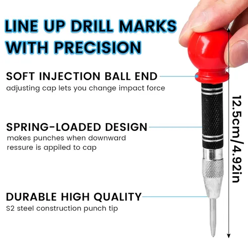 Vista 7 de Hakkin M35 Cobalt Unibit - Broca escalonada para metal de 1/4 a 3/4 pulgadas, con revestimiento de titanio, juego de tres brocas en espiral y punzón