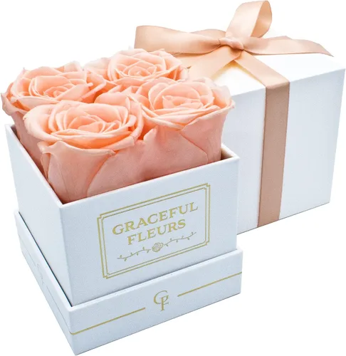 Vista 7 de Graceful Fleurs - Rosas reales de larga duración en una caja durante años, flores frescas preservadas para siempre para cumpleaños, Día de la Madre