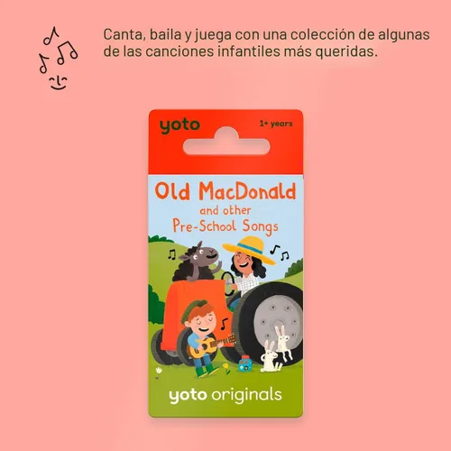 Vista 2 de Tarjeta musical para niños Yoto Old Macdonald y otras canciones preescolares para usar con el reproductor y el mini dispositivo de audio todo
