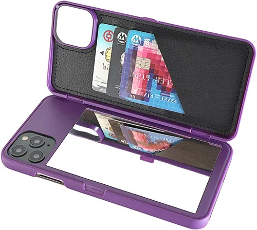 Vista 3 de Funda para iPhone 11 Pro Max, funda tipo cartera de lujo para mujer con tarjetero a prueba de golpes espejo y soporte para Apple iPhone 11 Pro Max