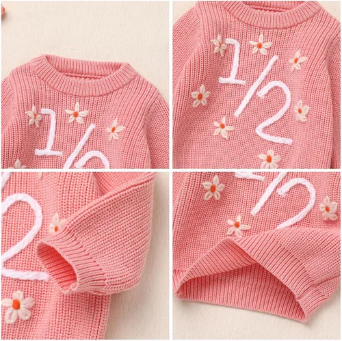Vista 73 de Suéter de primer cumpleaños para bebés y niñas de un año de edad, sesión de fotos, otoño e invierno