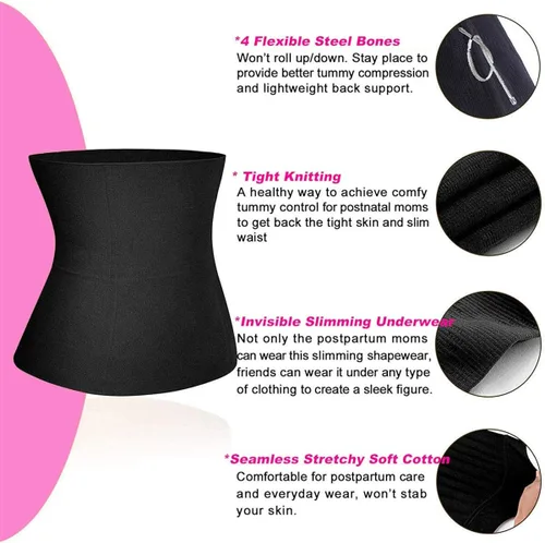 Vista 6 de FOCUSSEXY Entrenador de cintura para mujer, faja moldeadora para la cintura, control de abdomen, faja para posparto, soporte para recuperación