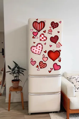 Vista 6 de Adhesivo adhesivo para ventana de corazón para el día de San Valentín, calcomanías de pared en forma de corazón para dormitorio, sala de estar