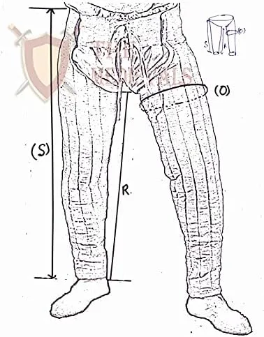 Vista 9 de THE MEDIEVALS Chausses acolchados gruesos rezagados debajo de la armadura Gambeson Hauberk SCA