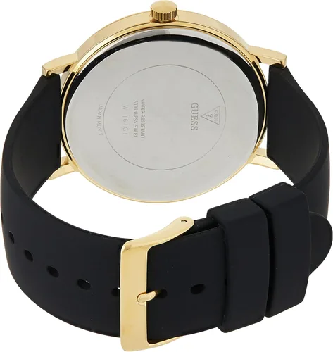 Vista 4 de GUESS Reloj analógico de cuarzo clásico para hombre con correa de silicona W1161G1 negro correa Negro - Correa