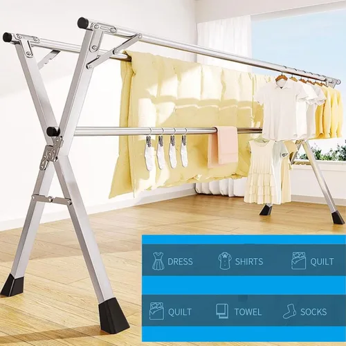 Vista 5 de Laundry Room Collapsible Clothes Drying Rack, Clothes Storage Rack for Indoor Outdoor, Stainless Steel Racks for Laundry, Clothes Dryer Racks for