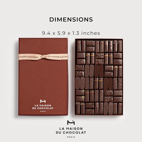 Vista 4 de La Maison Du Chocolat Caja de regalo de café de chocolate negro prémium Maison - 60 piezas de chocolate francés gourmet