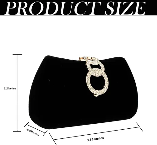 Vista 5 de Bolsos de mano para mujer, bolso de noche de moda, bolso de mano dorado, pequeño bolso cruzado con cadena desmontable para fiestaboda